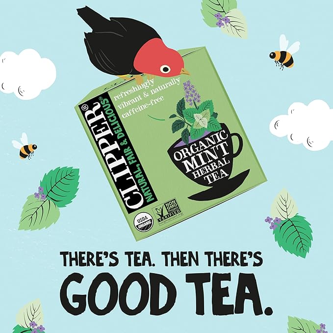 Clipper Tea Mint Herbal Teabags ??Caffeine Free, USDA Organic, Great Hot or Iced ??Refreshing, Natural, Fair & Delicious ??50 Tea Bags