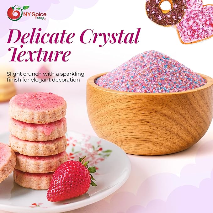 NY Spice Shop Rainbow Sanding Sugar - 1 Pound Sweet Colorful Edible Sprinkles For Candy Dish - Chocolate Sprinkles For Cake Decorating Cookies Basket & Dishes