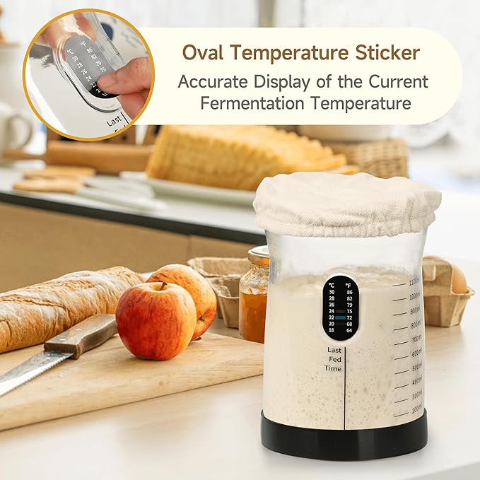 Pro Sourdough Starter Kit- 50oz Large Capacity Sourdough Starter Jar, 17 Flavorful Fermentation Recipes, Sourdough Bread Baking Supplies for Making Delicious Sourdough Breads(2PCS)