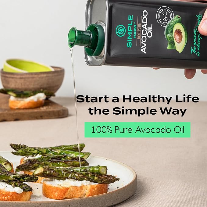 Simple Foods Avocado Oil - 100% Pure, Non-GMO, High Smoke Point, Mild Flavor 16.9 oz