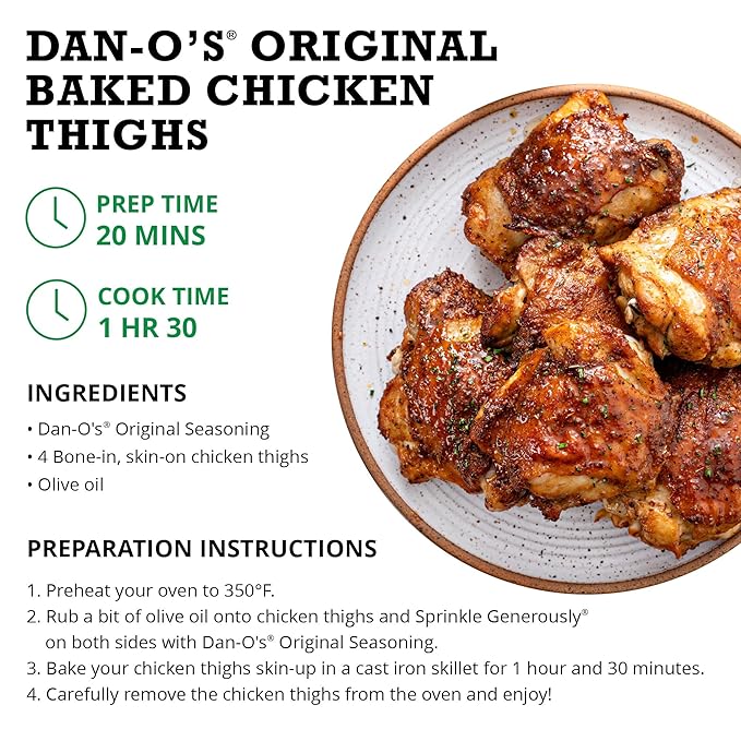 Dan-O's Original Seasoning, 2.5 oz Bottle, All Purpose Seasoning for Chicken, Turkey, Beef, Veggies and More, Sugar Free, Zero Calorie, Use this Spice Blend to Craft a Marinade, Dry Rub or Sauce