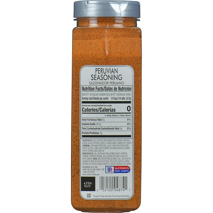 McCormick Culinary Peruvian Seasoning, 24 oz - One 24 Ounce Container Peruvian Spices, Perfect for Seasoning on Lamb, Chicken Bowls, Plantains, Roasted Vegetables and More