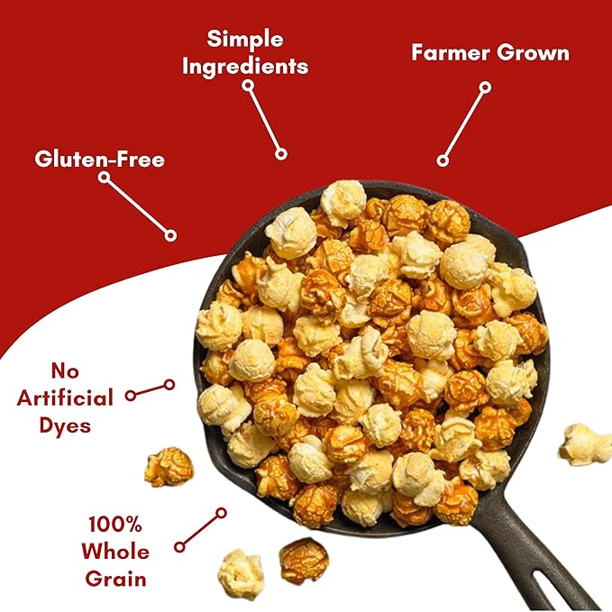 Colorado Jack Gourmet Caramel Popcorn: Real Butter & Vanilla, Farmer Grown, Delicious Snack Tasty Gift - No Corn Syrup & Gluten Free - Pack Size