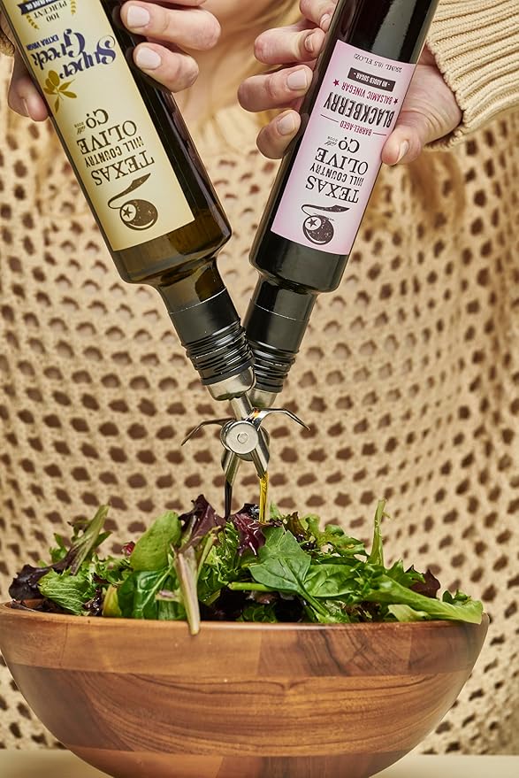 Texas Hill Country Olive Co Super Greek Extra Virgin Olive Oil - Cold Pressed EVOO Gourmet Olive Oil - Rich & Fruity - Perfect for Finishing & Dressing - Award Winning & Made in Texas (8.5 Fl Oz)