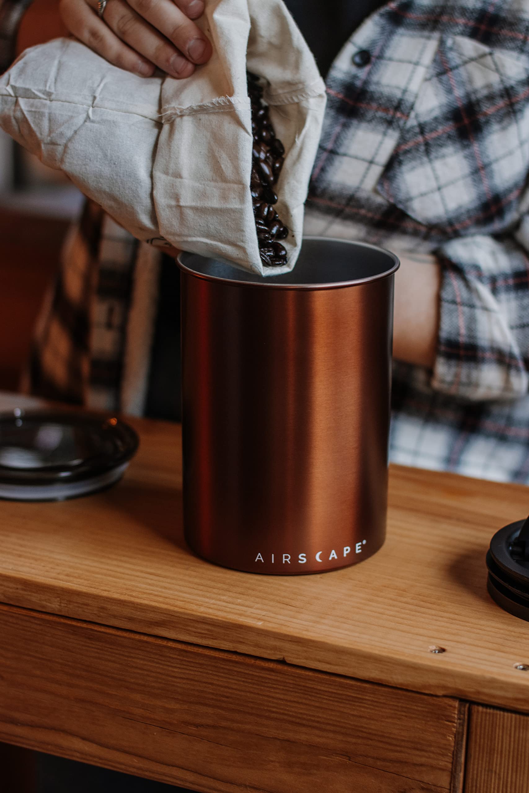 Planetary Design Airscape Airless Coffee Storage | 500g | Brushed Copper