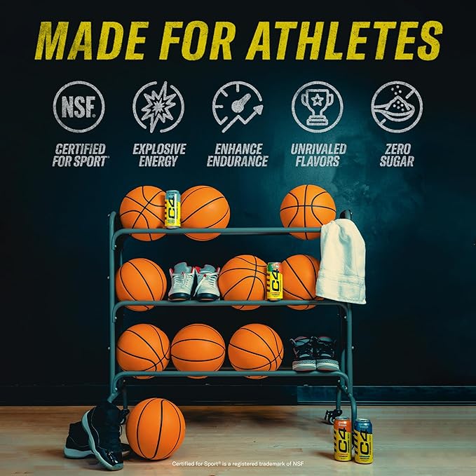 Cellucor C4 Performance Energy Drink | Zero Sugar Carbonated Preworkout Energy | 200mg Caffeine with Beta Alanine | Mango Foxtrot | 16 Fl Oz (12 Pack)