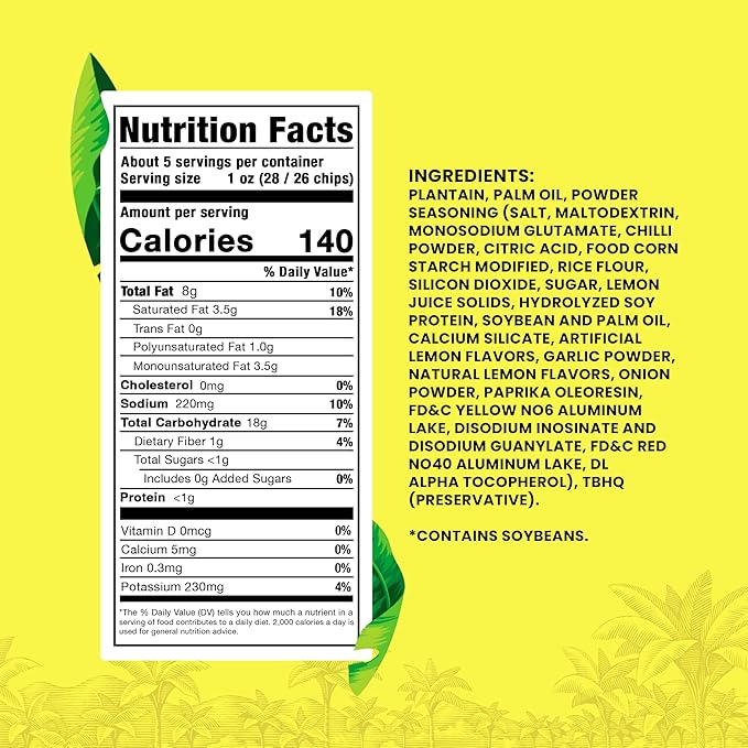 Zambos Plantain Chips Chile Limon (Pack of 12)