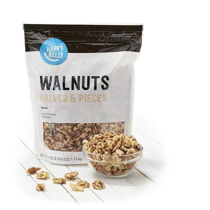 Amazon Brand - Happy Belly California Walnuts Halves and Pieces, 40 ounce
