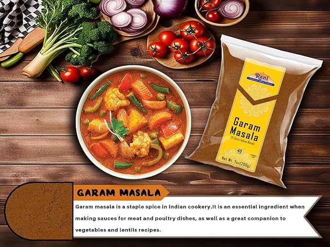 Rani Garam Masala Indian 11-Spice Blend 7oz (200g) ~ All Natural, Salt-Free | Vegan | No Colors | Gluten Friendly | NON-GMO | Kosher | Indian Origin