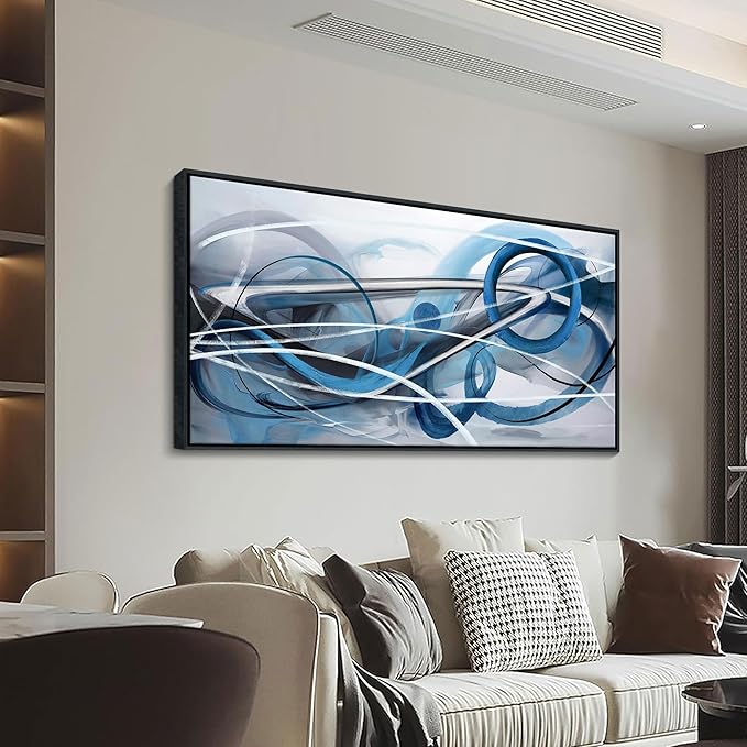 YDYSUNE Blue Abstract Wall Art Modern Canvas Wall Paintings Abstract Artwork for Living Room Pictures for Bedroom Wall Decor Office Home Decor Artwork for Walls 24횞48IN