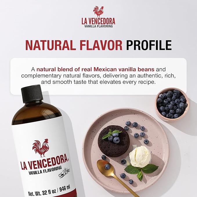 La Vencedora Mexican Vanilla Flavor - 32oz - Pack of 2 - Vegan, Glutten Free, Natural Process