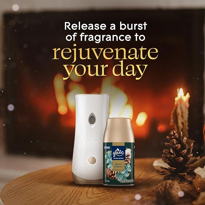 Glade Automatic Spray Refill, Balsam & Spruce, Scented Air Freshener for Home and Bathroom, 6.2 Oz, 2 Count