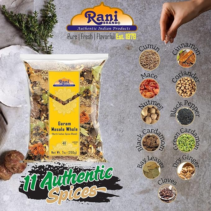 Rani Garam Masala Indian 11 Whole Spices Blend 7oz (200g) ~ All Natural, Salt-Free | Vegan | No Colors | Gluten Friendly | NON-GMO | Indian Origin