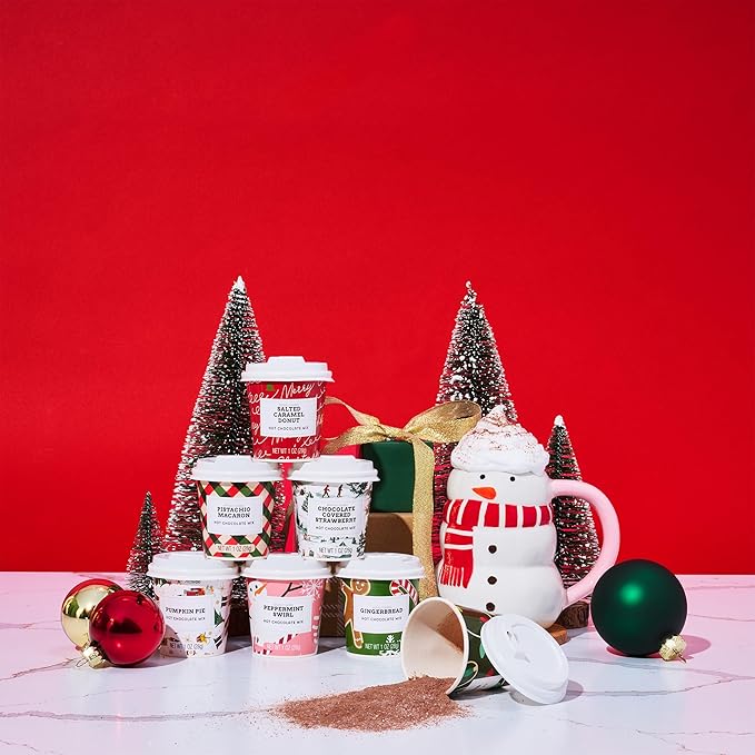 BomBombs Mini Hot Chocolate Gift Set with Holiday Packaging, Dessert Flavors Include Rocky Road, Cookie Butter, Pumpkin Pie & More, Set of 12