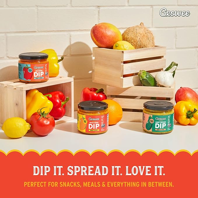 Growee Vegan Chip Dip & Queso Trio ??Dairy-Free Mayo & Salad Dressing Substitute ??Gluten-Free, Nut-Free Plant-Based Spread ??3 Flavors - Spiced Mango, Red Pepper & Curry Zucchini