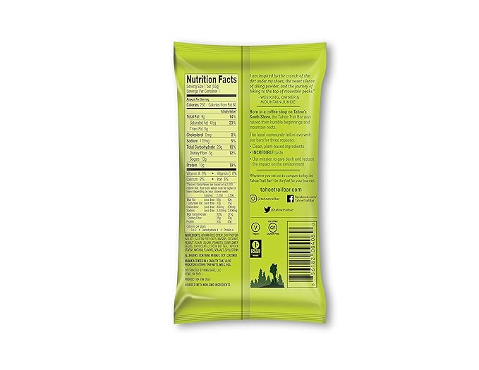 Plant-Based Natural Energy Bar (1.94 Ounce Protein Bar, 12 Count) High Protein Non-GMO, Gluten Free, Vegan Healthy Snacks - Caramel Chocolate Chunk