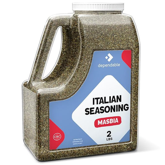 Dependable Food Italian Seasoning - 2 Lb. Resealable Jug - Non-GMO, Natural, No Additives, No Salt, Allergen-Free, Kosher