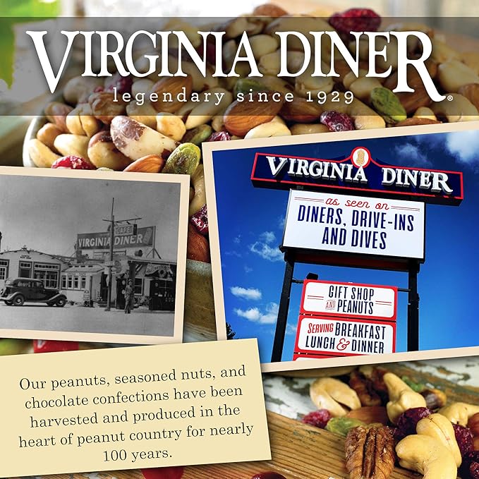 Virginia Diner Virginia Seasoned Triplet Gift Set & Peanut Sampler: Salted, Old Bay, Zatarain's Cajun Peanuts 10 Ounce (Pack of 3)