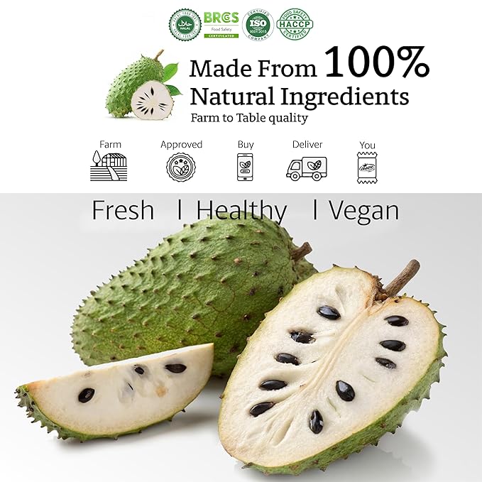 Vinamit Soft Dried Soursop | Soursop Fruit 3.5 oz bag | Natural Tropical Fruit Snack | Vegan, Gluten-Free, Non-GMO | High in Fiber, Ideal for Travel & Clean Eating