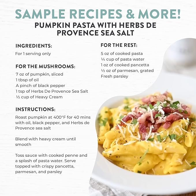 FLORIDA PURE Herbs de Provence Sea Salt - 80+ Mineral Sea Salt, Natural, Unrefined, Non Iodized - for Baking, Cooking, Seasoning & Enhancing Taste - Flaky Sea Salt (1.75 oz Jar)