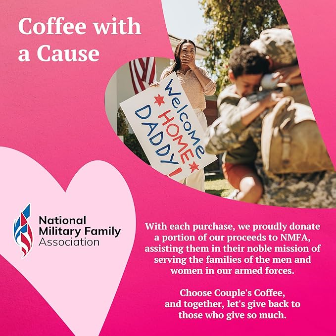Couple?™s Coffee Ground Coffee | Gives Back to Military Families | French Kiss | French Vanilla Flavored Coffee | Made with 100% Arabica Beans | 12oz bag brews about 34 cups