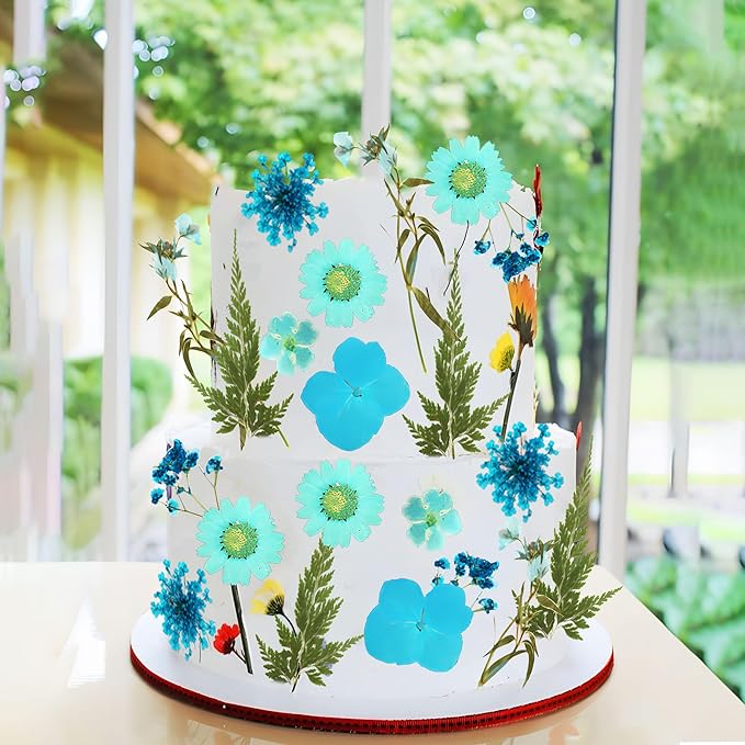 JeVenis Blue Wildflower Cake Toppers Wildflower Decor Baby In Bloom for Baby Shower Birthday Bridal Shower Wedding Party Decoration