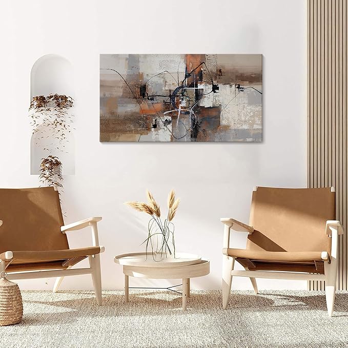 YDYSUNE Abstract Canvas Wall Art, Modern Wall Decor Painting, Brown Room Decorations, Orange Wall Art for Living Room, Bedroom, Office Artwork Wall Decor 20횞40IN