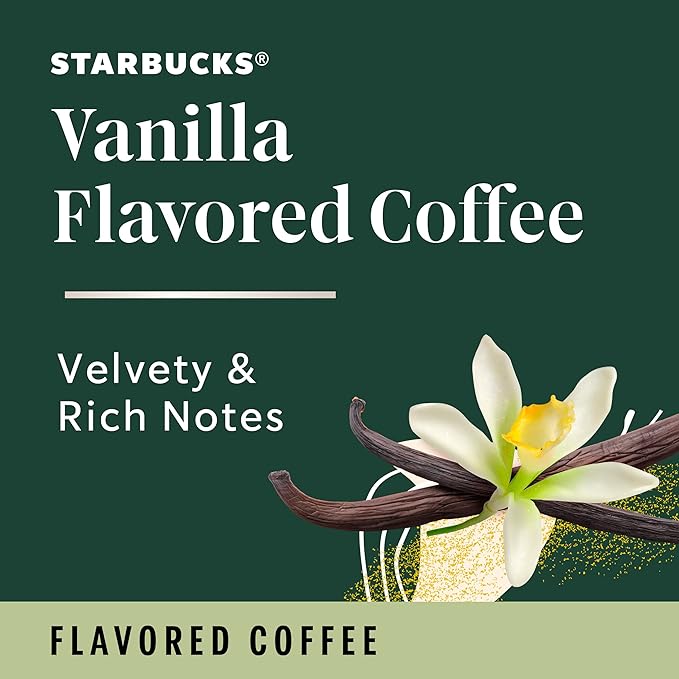Starbucks K-Cup Coffee Pods, Vanilla Flavored Coffee, Naturally Flavored, 100% Arabica, 6 boxes (60 pods total)
