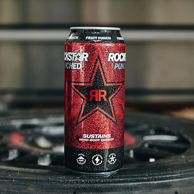 Rockstar Energy Drink, Fruit Punched, 12oz Sleek Cans (8 Pack)