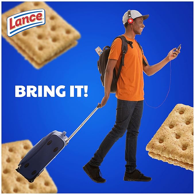 Lance Sandwich Crackers, Made with Whole Grain Crackers, Peanut Butter, 10 Individual Packs