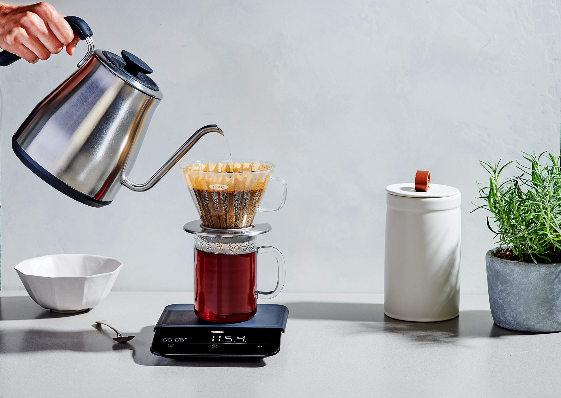 OXO Brew Pour Over Gooseneck Electric Kettle - Stainless Steel