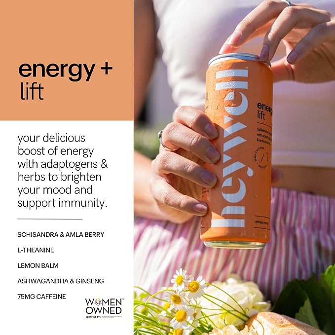 Heywell Sparkling Adaptogenic, Lift Variety Pack, 12 Fluid Ounce (Pack of 12) - Organic, Non GMO, Vegan, Gluten Free, Dairy Free