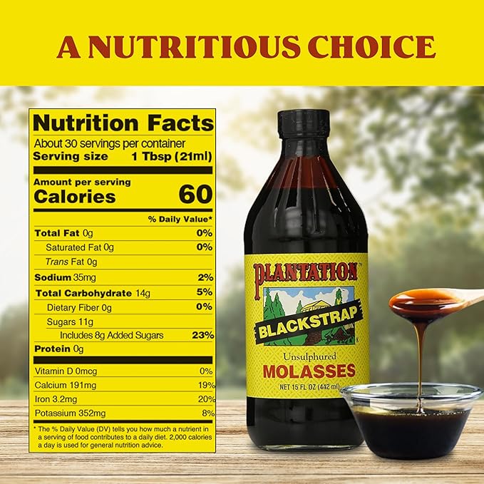 Plantation Blackstrap Molasses 15 oz (15 Fl Oz (Pack of 12))