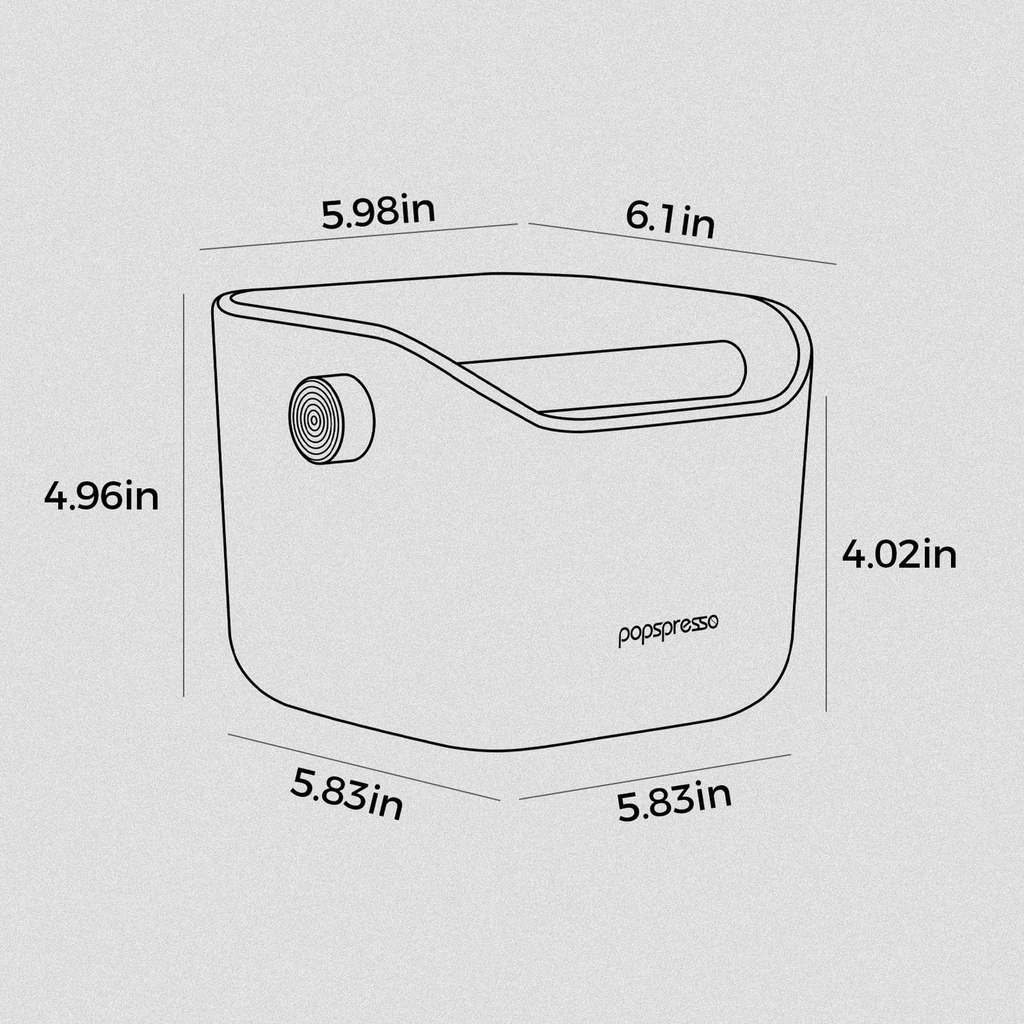 Popspresso Espresso Knock Box for Coffee Grounds, 1.5L Large Capacity Coffee Knock Box with Quiet