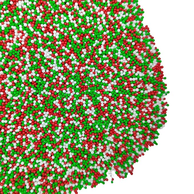 Homankit Christmas Sprinkles for Cake Decorating Red Green and White Nonpareils Sprinkles Edible Cookie Decorations Mini Pearls for Decorating Cake, Baking, Cupcake Toppers, Ice Cream, Donuts 3.88 Ounce