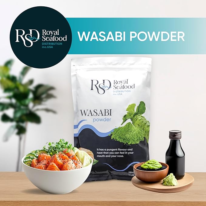 RSF ??Premium Wasabi Powder 1 LB ??Real Japanese Horseradish Root Powder for Sushi, Sashimi & Sauces ??Gluten Free, Hot & Spicy Sushi Seasoning ??Pure Wasabi Paste for Dipping