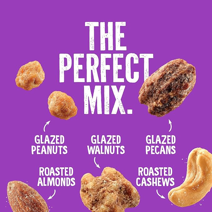 Emerald Nuts Salty Sweet Mixed Nuts (1-Pack), Features Kettle Glazed Peanuts, Almonds, Cashews, Kettle Glazed Walnuts, Kettle Glazed Pecans, 5.5oz Resealable Bag