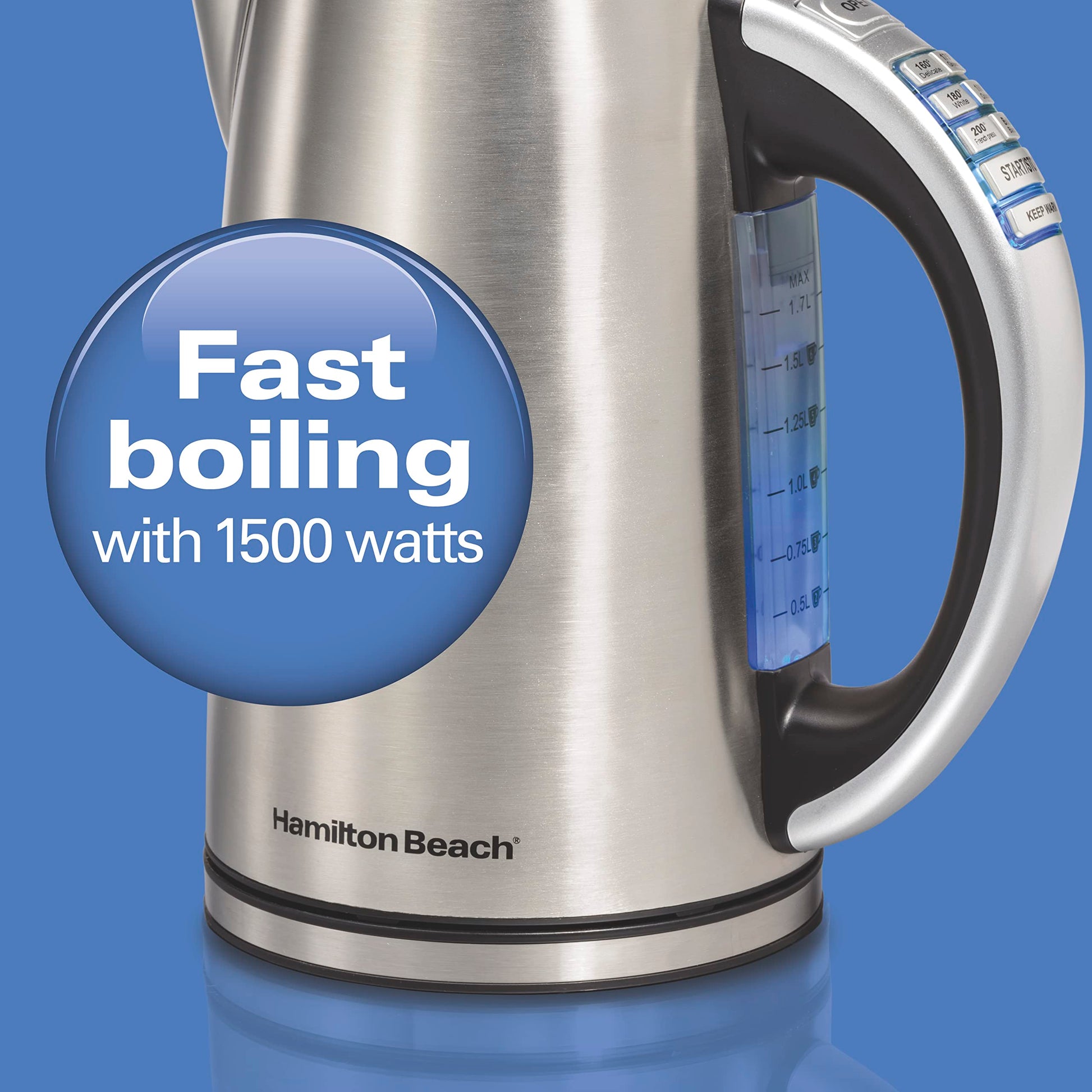 Hamilton Beach 1.7 Liter Electric Tea Kettle, Water Boiler & Heater