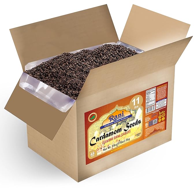 Rani Cardamom (Elachi) Decorticated Seeds Indian Spice 176oz (11lbs) 5kg Bulk Box ~ All Natural | Vegan | Gluten Friendly | NON-GMO | Kosher | Indian Origin
