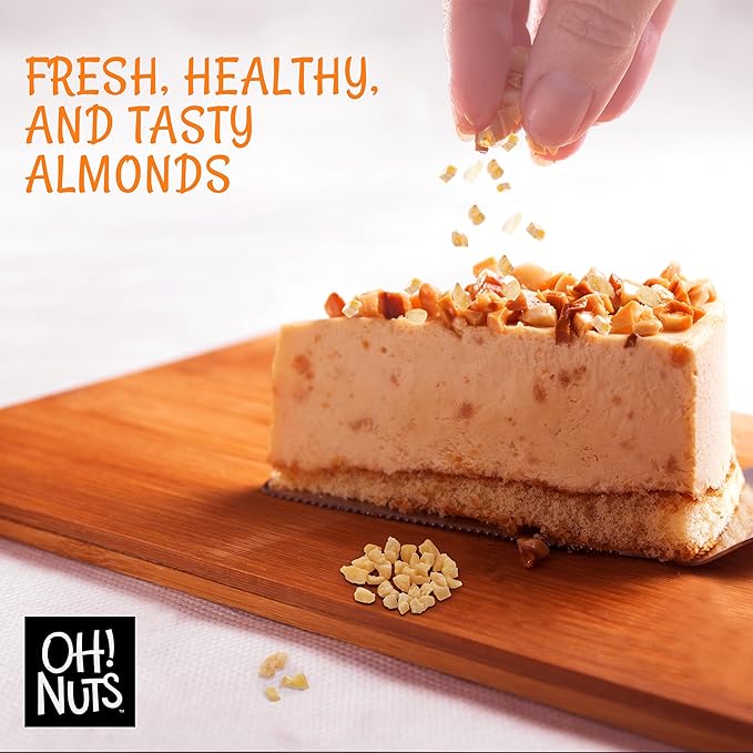 Oh! Nuts Almonds Diced Blanched - Raw - 100% Natural - 2 lb - High-Protein Diced Almonds - Packed in New York Zip-Seal Bag for Exceptional Freshness