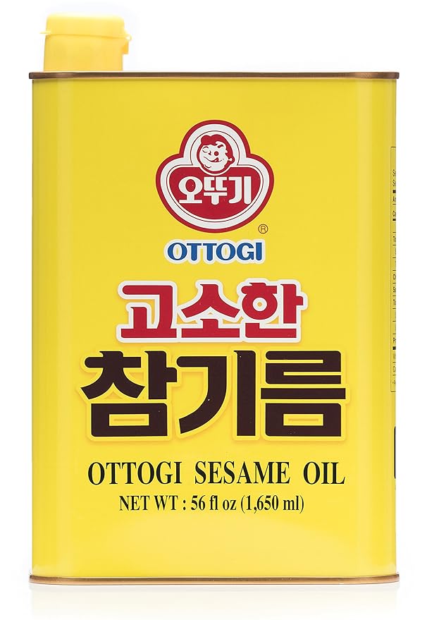 OTTOGI 100% Pure Premium Roasted Sesame Oil, Toasted to Perfection, Traditional Korean Style Oil, 1650ml (56.0 fl oz)