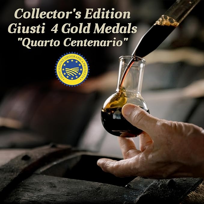 Giusti Balsamic Vinegar of Modena IGP ??Extra Thick & Rich Aceto Balsamico di Modena, Matured in Traditional Aging Casks, 4 Gold Medals, Made in Italy, Customized Gift Box ??8.45 fl oz (250 ml)