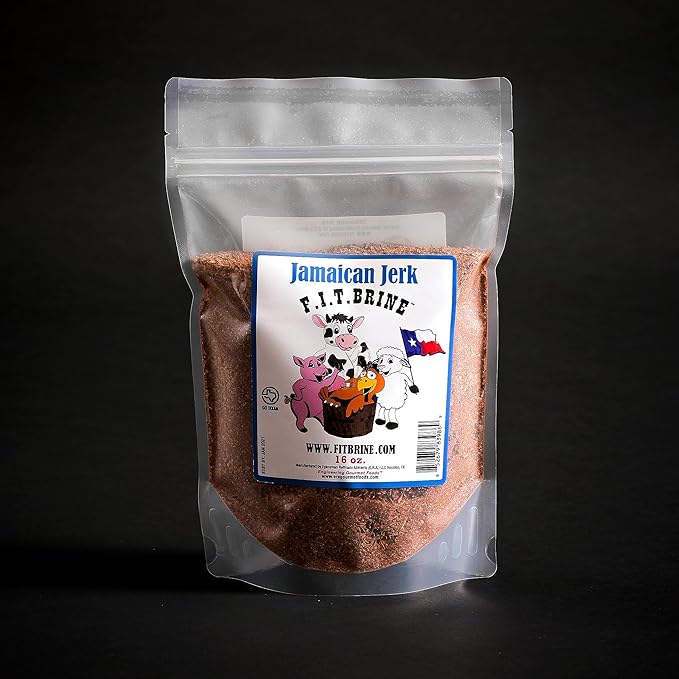 FIT Brine - Jamaican Jerk, 8oz | Premium Meat Tenderizer & Seasoning | Authentic Caribbean Spice Blend | All-Natural for Chicken, Pork, Shrimp & More. Made in Texas.