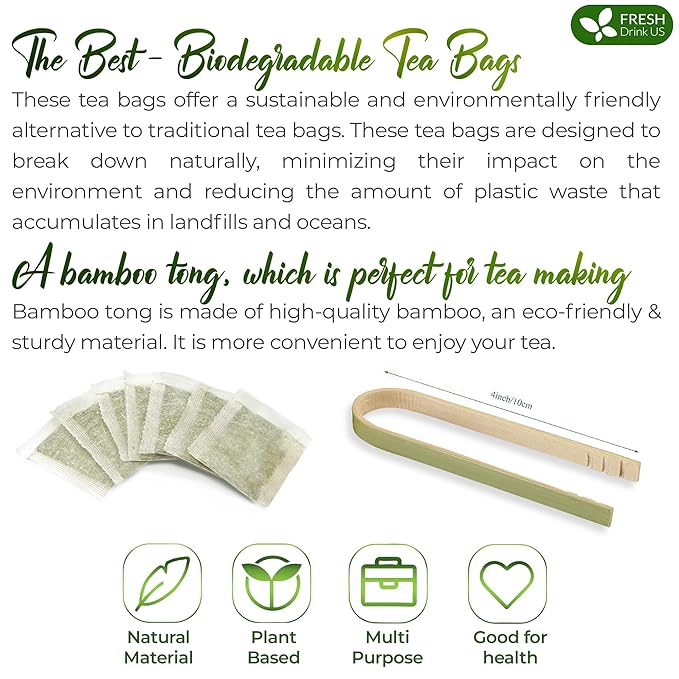 FreshDrinkUS, Pine Needle Tea Bags ??40 Tea Bags, Naturally Caffeine-Free, Refreshing Herbal Tea, Wild-Harvested Pine Leaves, Aromatic and Soothing ??Non-GMO & Eco-Friendly Packaging