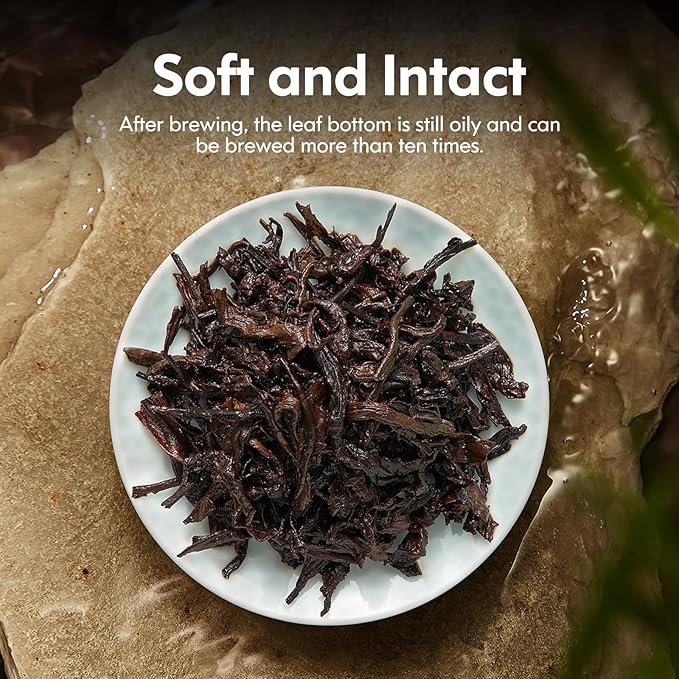 YUANSHENG Organic Puerh Tea Loose Leaf, Chinese Yunnan Aged Fermented Black Tea, USDA Organic Ripe Puerh Tea, Rich Antioxidants, Deep Earthy Flavor, Digestive Health & Wellness Tea, 7.76 Oz