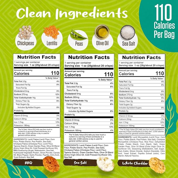 PeaKaPop Veggie Chips ??Plant-Based, Healthy Veggie Crisps with Pea, Lentil & Chickpea Protein ??Vegan, Gluten-Free, Popped Chips ??Snack Size for Kids & Adults ??1 oz Bags (15-Pack) ??Variety Pack