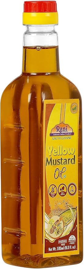 Rani Yellow Mustard Oil (Kachi Ghani) 16.9 Ounce (500ml) NON-GMO | Gluten Free | Vegan | 100% Natural | Kosher