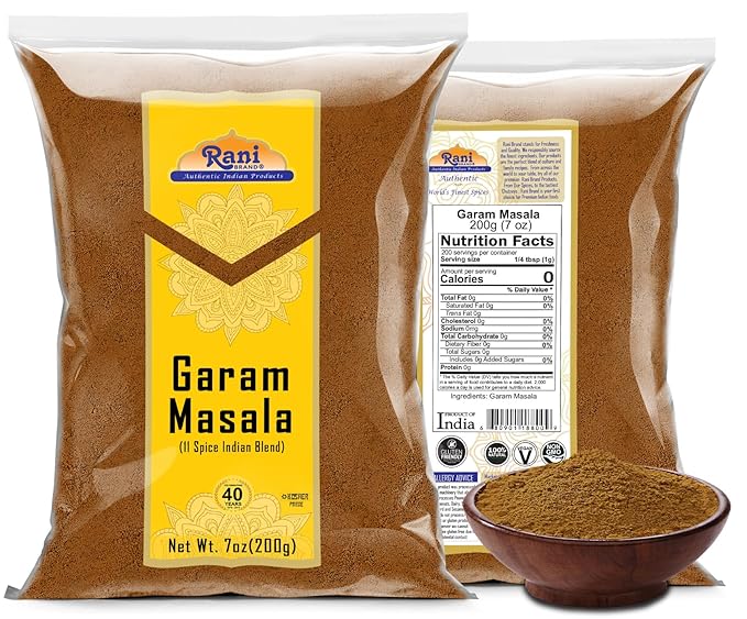 Rani Garam Masala Indian 11-Spice Blend 7oz (200g) ~ All Natural, Salt-Free | Vegan | No Colors | Gluten Friendly | NON-GMO | Kosher | Indian Origin