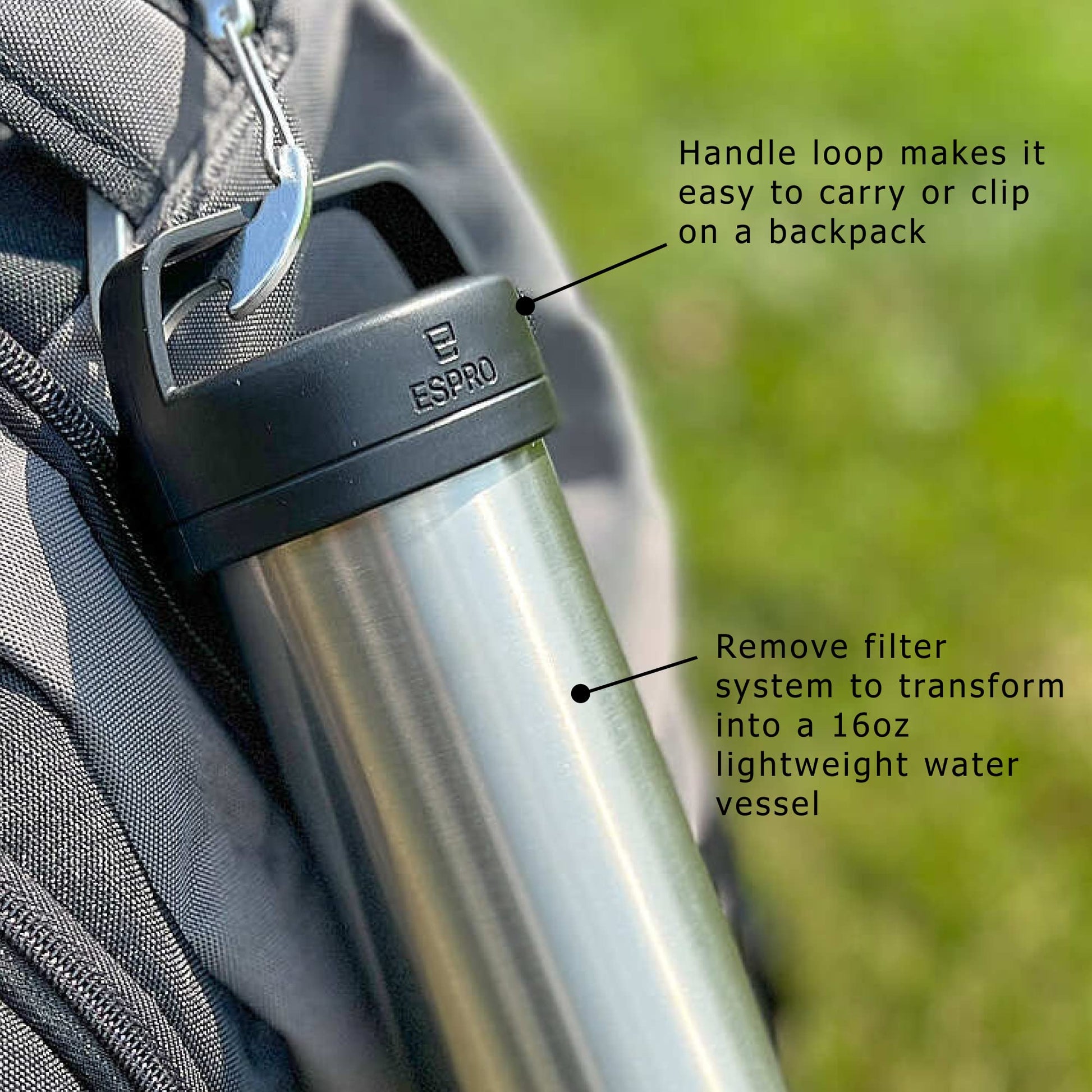 ESPRO Go P0 Ultralight French Press Coffee Maker for Travel, Vacuum Insulated Stainless Steel, 16