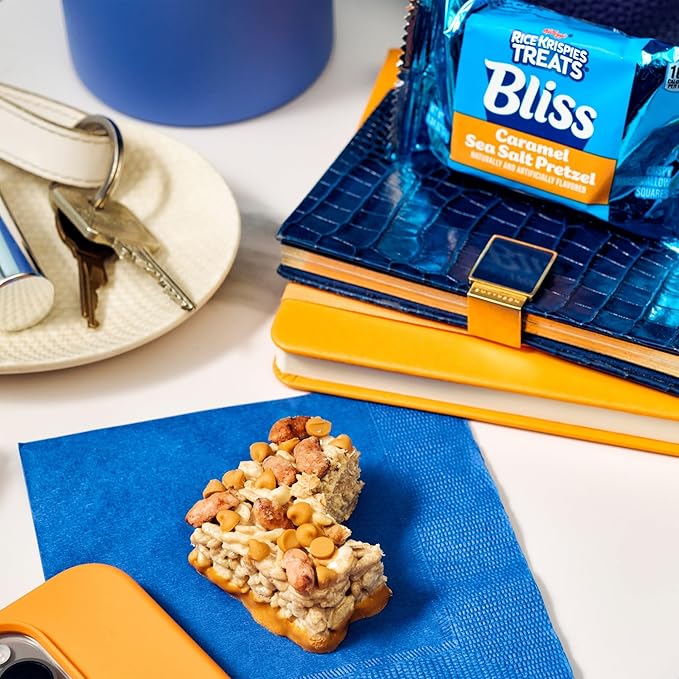 Rice Krispies Treats Bliss Crispy Marshmallow Squares, Snack Bars, Caramel Sea Salt Pretzel (6 Boxes, 36 Bars)